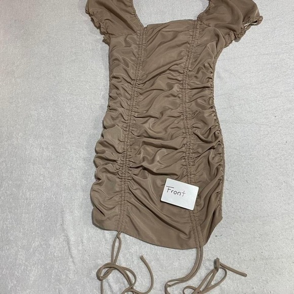 Lovetree Design Dresses & Skirts - Love tree Tan/ brown ruched mini dress women Medium. SKU639